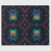 Lebhafter Neon Scarab Geschenkpapier (Flach)