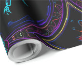 Lebhafter Neon Scarab Geschenkpapier (Rolleneckpunkt)