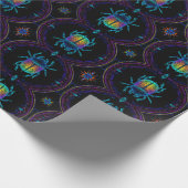 Lebhafter Neon Scarab Geschenkpapier (Ecke)