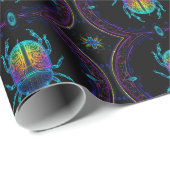 Lebhafter Neon Scarab Geschenkpapier (Rolleneckpunkt)