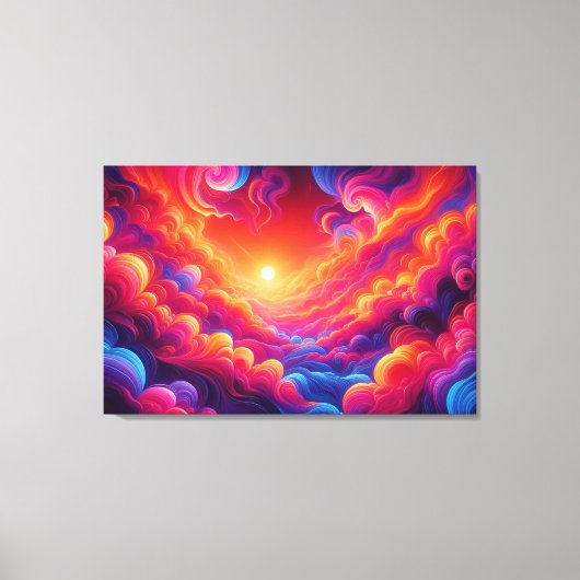 Lebhafter Neon Sunset Leinwanddruck (Vorderseite)
