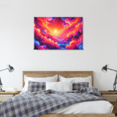 Lebhafter Neon Sunset Leinwanddruck (Insitu (Schlafzimmer))