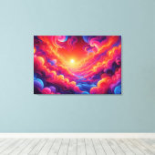 Lebhafter Neon Sunset Leinwanddruck (Insitu (Holzboden))