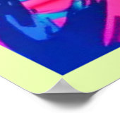 Lebhafter Neonsonnenuntergang über den Ozeanwellen Poster (Ecke)