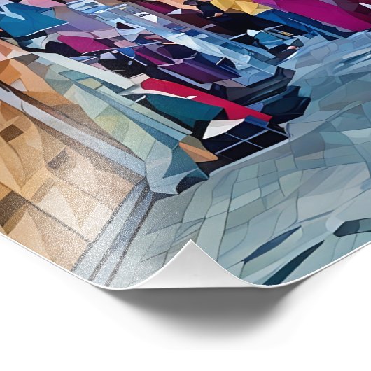 Lebhafter nordafrikanischer Basar mit Shoppern Fotodruck (Ecke)