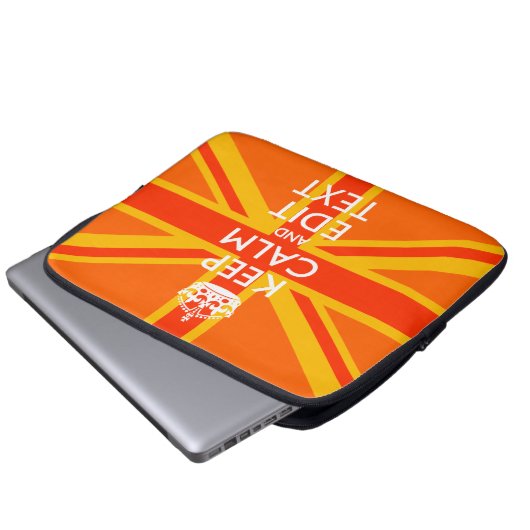 Lebhafter Orange Behalte Ihre Textunionsbuchse ber Laptopschutzhülle (Vorne Knopf)