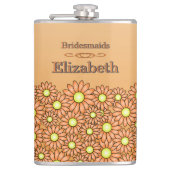 Lebhafter Orange Bridesmaid Flask Flachmann (Vorderseite)