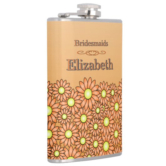 Lebhafter Orange Bridesmaid Flask Flachmann (Rechts)