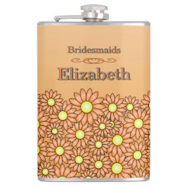 Lebhafter Orange Bridesmaid Flask Flachmann