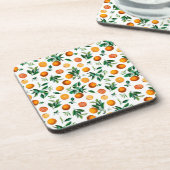 Lebhafter Orange Cork Untersetzer | Obstkork-Unter (Linke Seite)