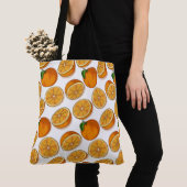 Lebhafter Orange Fruit Citrus Pop Nahtloses Muster Tasche (Von Nahem)