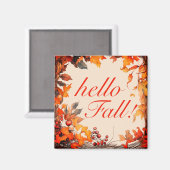 Lebhafter Orange "Hallo Fall"! Herbstleaves Magnet (Vorderseite/Rückseite)