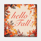 Lebhafter Orange "Hallo Fall"! Herbstleaves Magnet (Vorne)