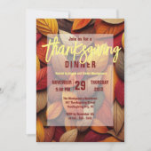 Lebhafter Orange Red Yellow Herbstlaubs Erntedank Einladung (Vorderseite)
