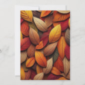 Lebhafter Orange Red Yellow Herbstlaubs Erntedank Einladung (Rückseite)