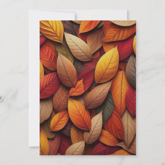 Lebhafter Orange Red Yellow Herbstlaubs Erntedank Einladung (Rückseite)