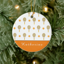 Lebhafter Orange Tennis Fun Personalisiert Player