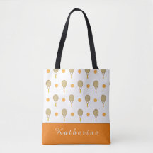 Lebhafter Orange Tennis Fun Personalisiert Player