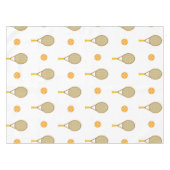 Lebhafter Orange Tennis Fun Personalisiert Player Tischdecke (Vorderseite (Horizontal))