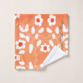 Lebhafter Orange und Peach Badhandtuch Set (Waschlappen)