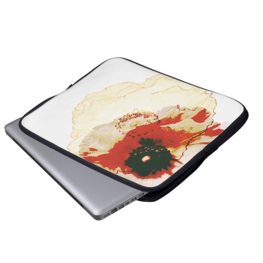 lebhafter Orange- und Weißranunculus Laptopschutzhülle (Vorne Knopf)