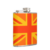 Lebhafter Orange Union Jack British Flag Swag Flachmann (Rechts)