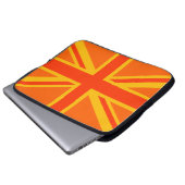 Lebhafter Orange Union Jack British Flag Swag Laptopschutzhülle (Vorne Knopf)