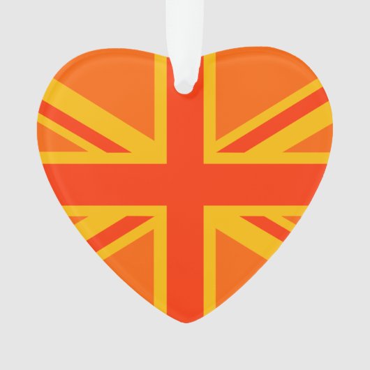 Lebhafter Orange Union Jack British Flag Swag Ornament (Vorderseite)
