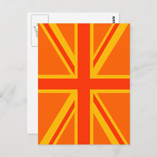 Lebhafter Orange Union Jack British Flag Swag Postkarte (Vorne/Hinten)