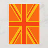 Lebhafter Orange Union Jack British Flag Swag Postkarte (Vorderseite)