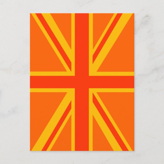 Lebhafter Orange Union Jack British Flag Swag Postkarte (Vorderseite)