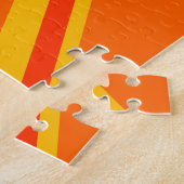 Lebhafter Orange Union Jack British Flag Swag Puzzle (Seite)