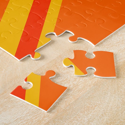 Lebhafter Orange Union Jack British Flag Swag Puzzle (Seite)