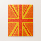 Lebhafter Orange Union Jack British Flag Swag Puzzle (Vertikal)