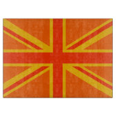 Lebhafter Orange Union Jack British Flag Swag Schneidebrett (Vorderseite)