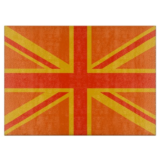 Lebhafter Orange Union Jack British Flag Swag Schneidebrett (Vorderseite)