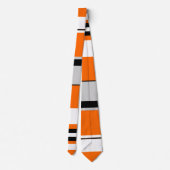 Lebhafter Orange, Weiß, Schwarz und Asche gestreif Krawatte (Rückseite)