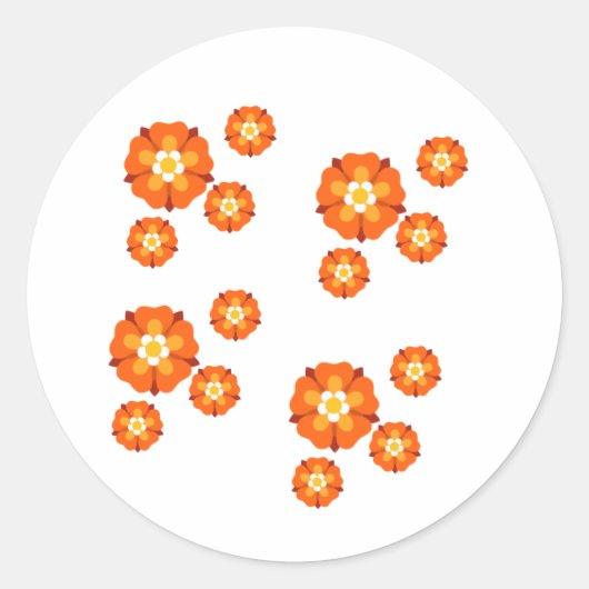 Lebhafter orangefarbener Aufkleber (Vorderseite)