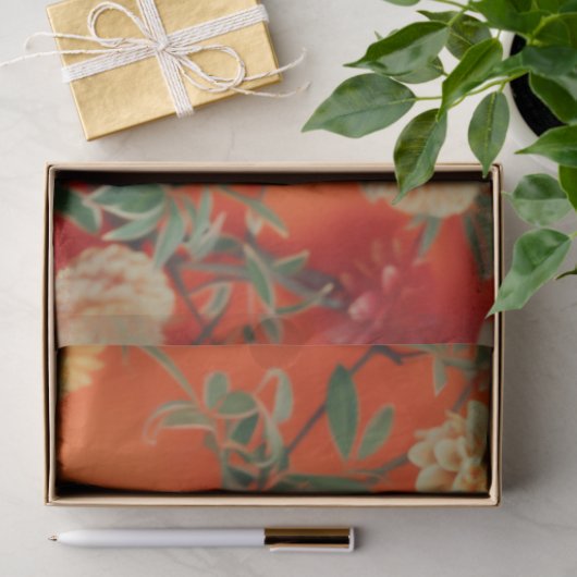 Lebhafter orangefarbener Blumenhut Seidenpapier (Geschenk)