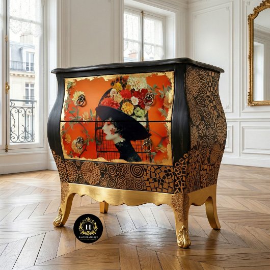 Lebhafter orangefarbener Blumenhut Seidenpapier