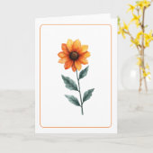 Lebhafter orangefarbener Sonnenblumen-Blank Karte (Gelbe Blume)