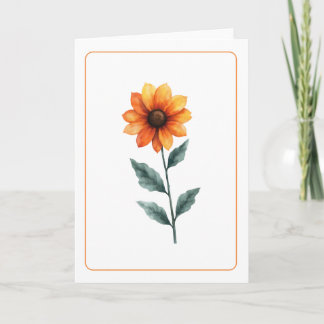 Lebhafter orangefarbener Sonnenblumen-Blank Karte