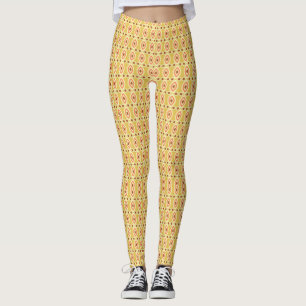 Lebhafter orangefarbener und gelber Circle-Hinterg Leggings