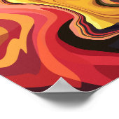 Lebhafter, orangefarbener und roter Abstrakter Flu Poster (Ecke)