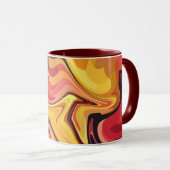 Lebhafter, orangefarbener und roter Abstrakter Flu Tasse (VorderseiteRechts)