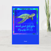 Lebhafter Ozean Blue Sea Turtle Happy Birthday Karte (Rückseite)
