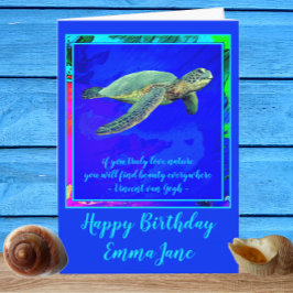 Lebhafter Ozean Blue Sea Turtle Happy Birthday Karte