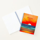 Lebhafter Ozean Sonnenuntergang in Orange und Blau Notizblock (Innenseite)