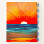 Lebhafter Ozean Sonnenuntergang in Orange und Blau Notizblock (Rückseite)