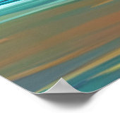 Lebhafter Ozean Sonnenuntergang in Orange und Blau Poster (Ecke)